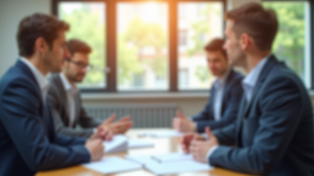 Team von Finanzberatern im modernen Büro bei einer Besprechung